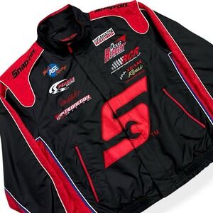 VTG Snap On Tools Racing‎ Jacket Men's Size Large Full Zip Embroidered Patches